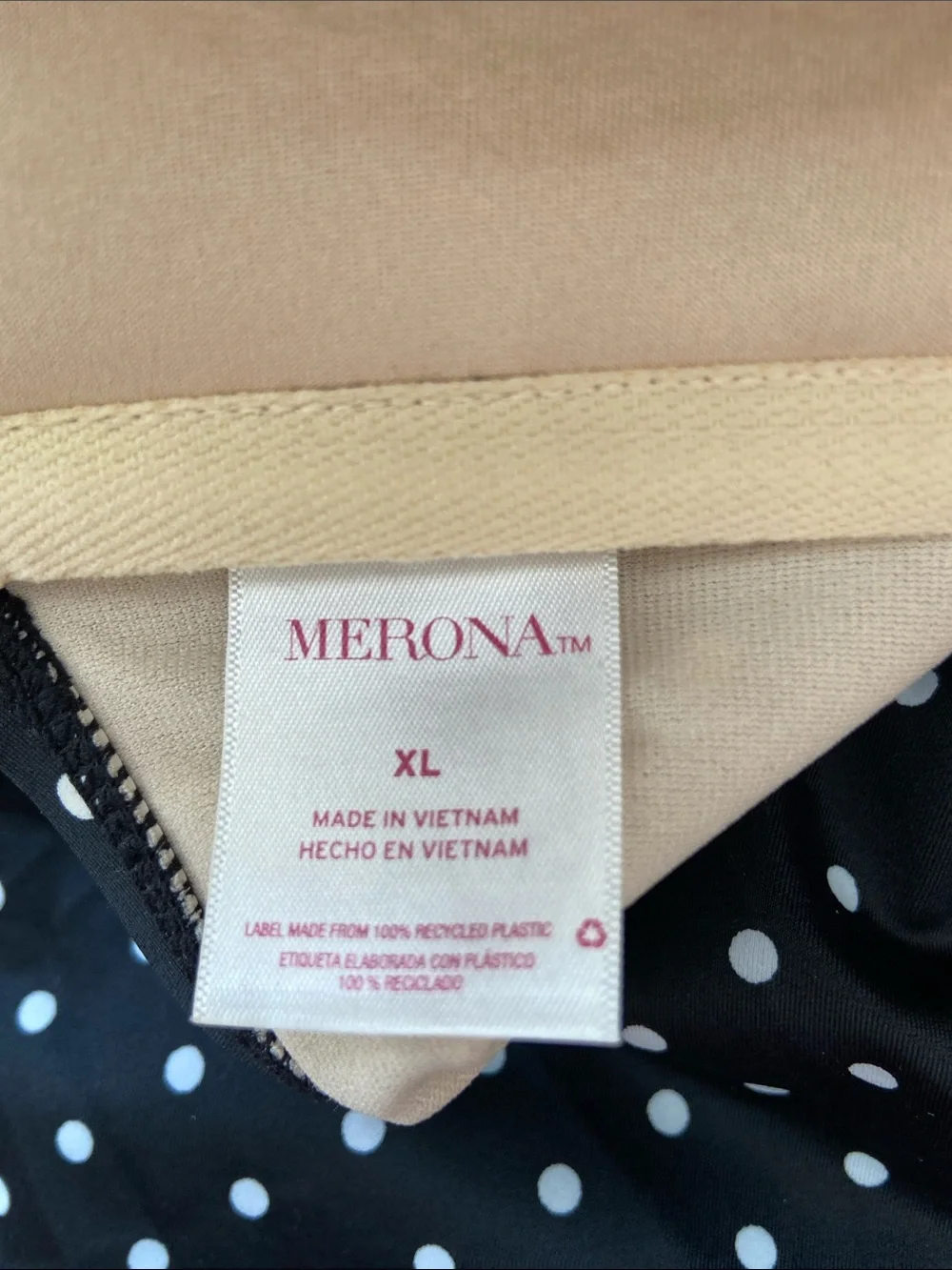 Merona Black White Polka Dot Sweetheart Neck Strapless One-Piece Swimsuit 3724